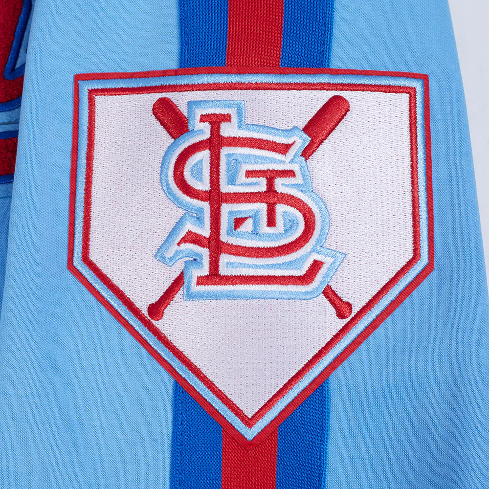 MLB ST. LOUIS CARDINALS COOPERSTOWN LOGO PRO GAME DAY MEN'S DOUBLE KNIT JACKET (UNI BLUE/ ROYAL BLUE/ RED) - Image 6