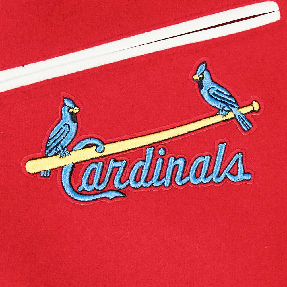 MLB ST. LOUIS CARDINALS BEST OF MEN'S RIB WOOL VARSITY JACKET (RED/WHITE) - Image 10