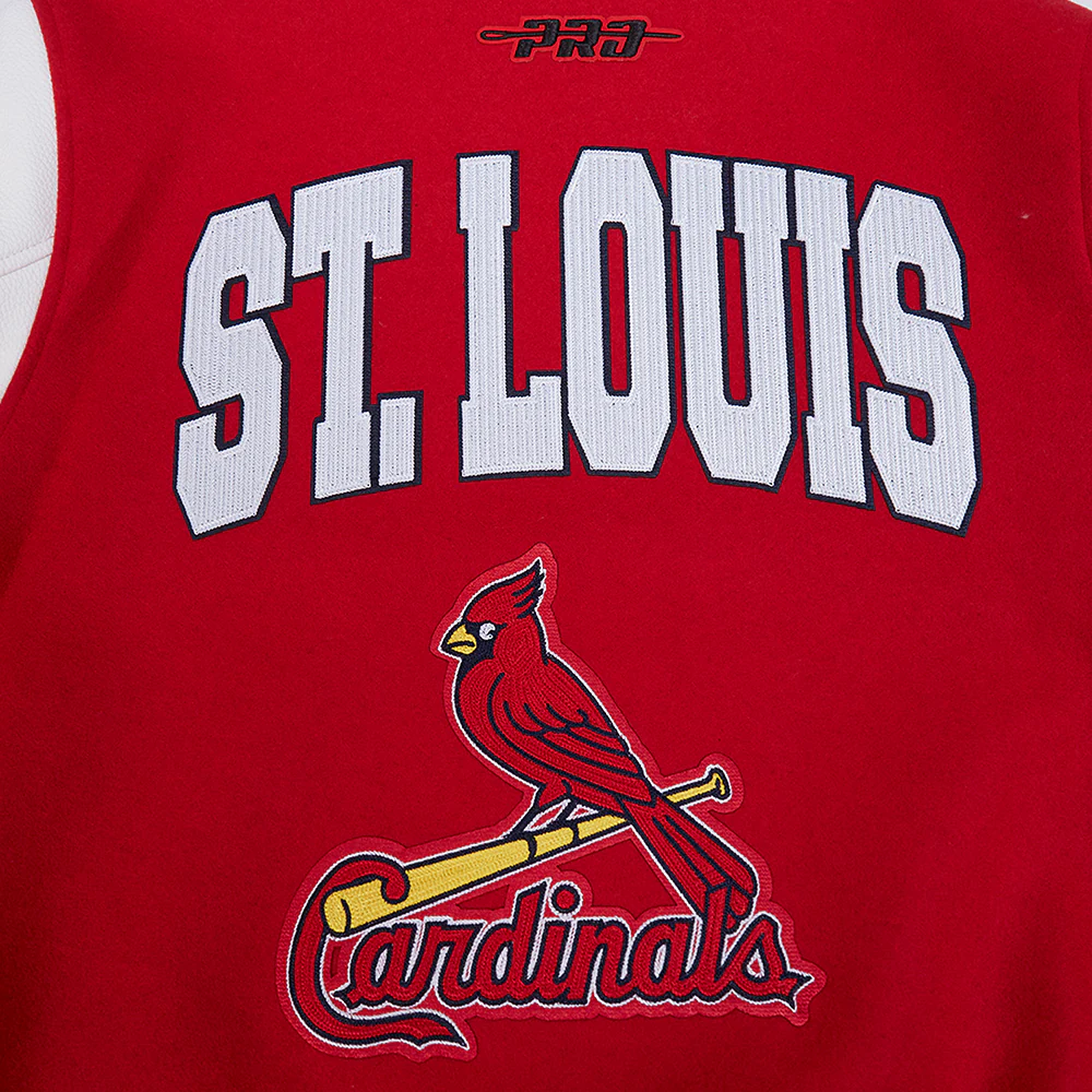 MLB ST. LOUIS CARDINALS CITY ARCH MEN'S WOOL VARSITY JACKET (RED/WHITE) - Image 5