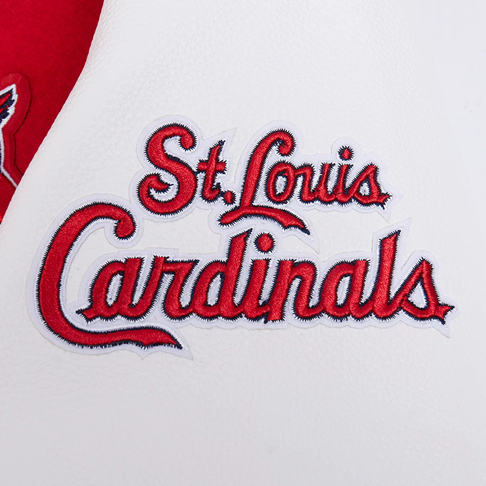 MLB ST. LOUIS CARDINALS CITY ARCH MEN'S WOOL VARSITY JACKET (RED/WHITE) - Image 7