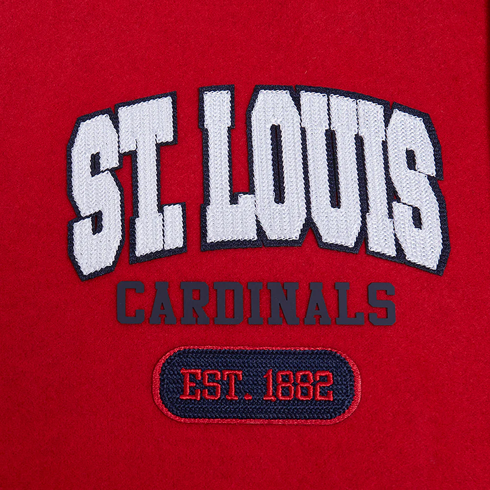 MLB ST. LOUIS CARDINALS CITY ARCH MEN'S WOOL VARSITY JACKET (RED/WHITE) - Image 9