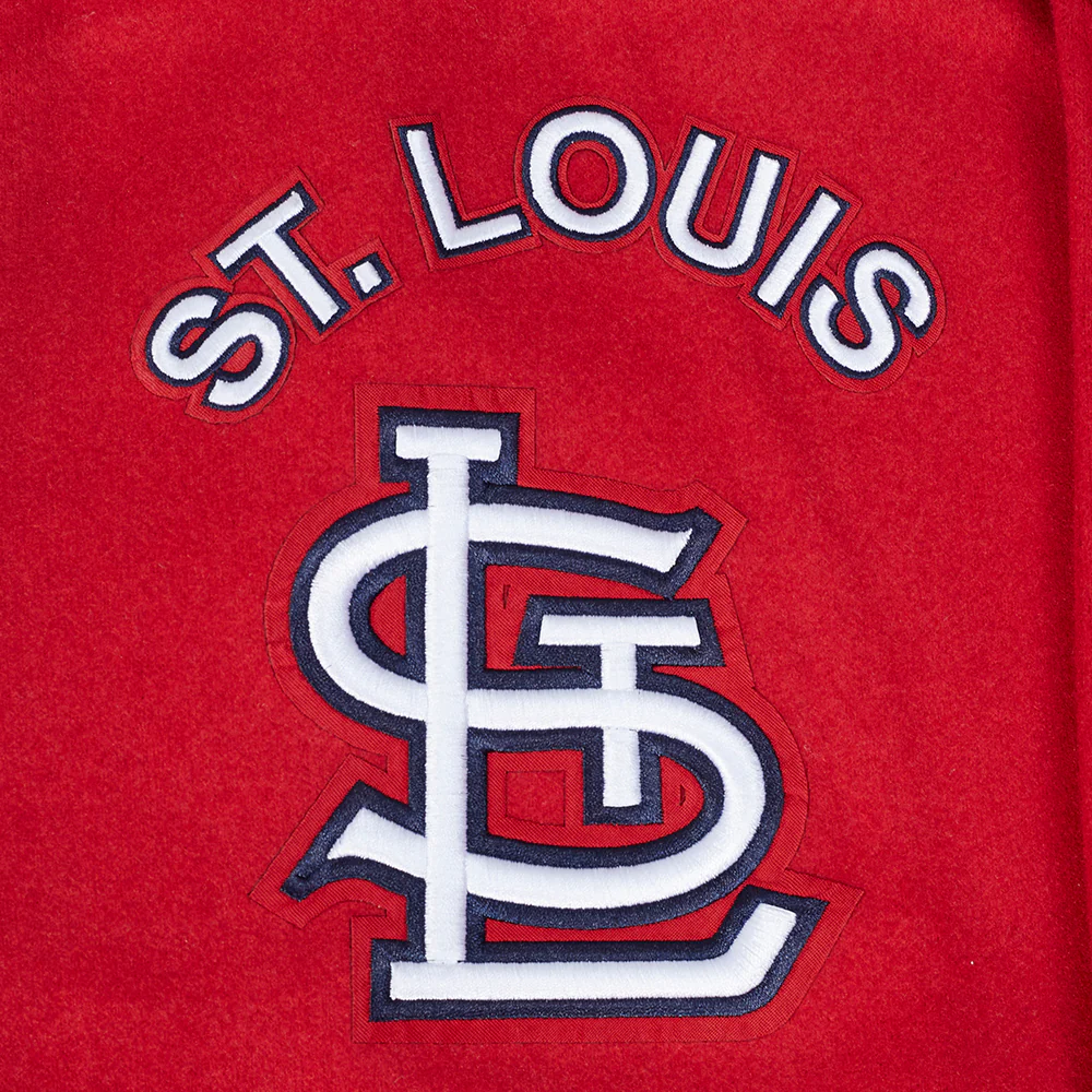 MLB ST. LOUIS CARDINALS RETRO CLASSICS MEN'S RIB WOOL VARSITY JACKET (RED/WHITE) - Image 6
