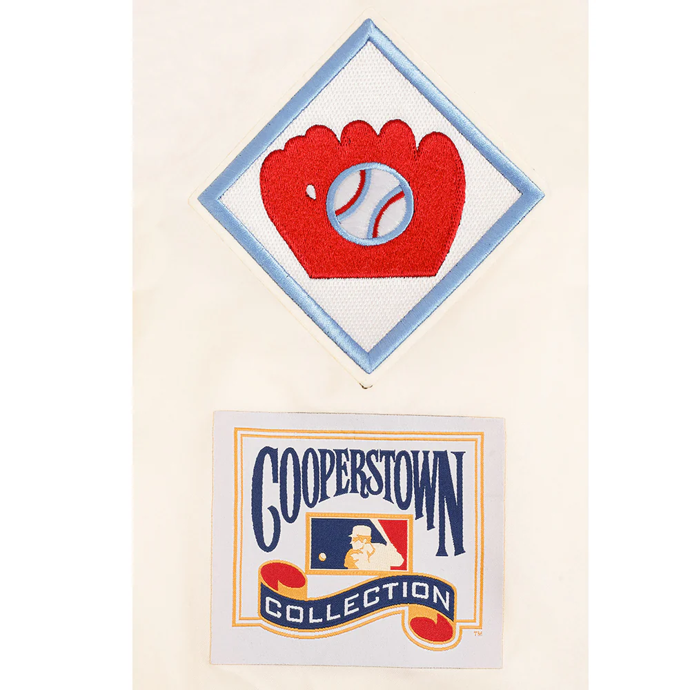 MLB ST. LOUIS CARDINALS RETRO CLASSICS MEN'S PRO SATIN YD RIB JACKET (EGGSHELL/ UNIVERSITY BLUE) - Image 6