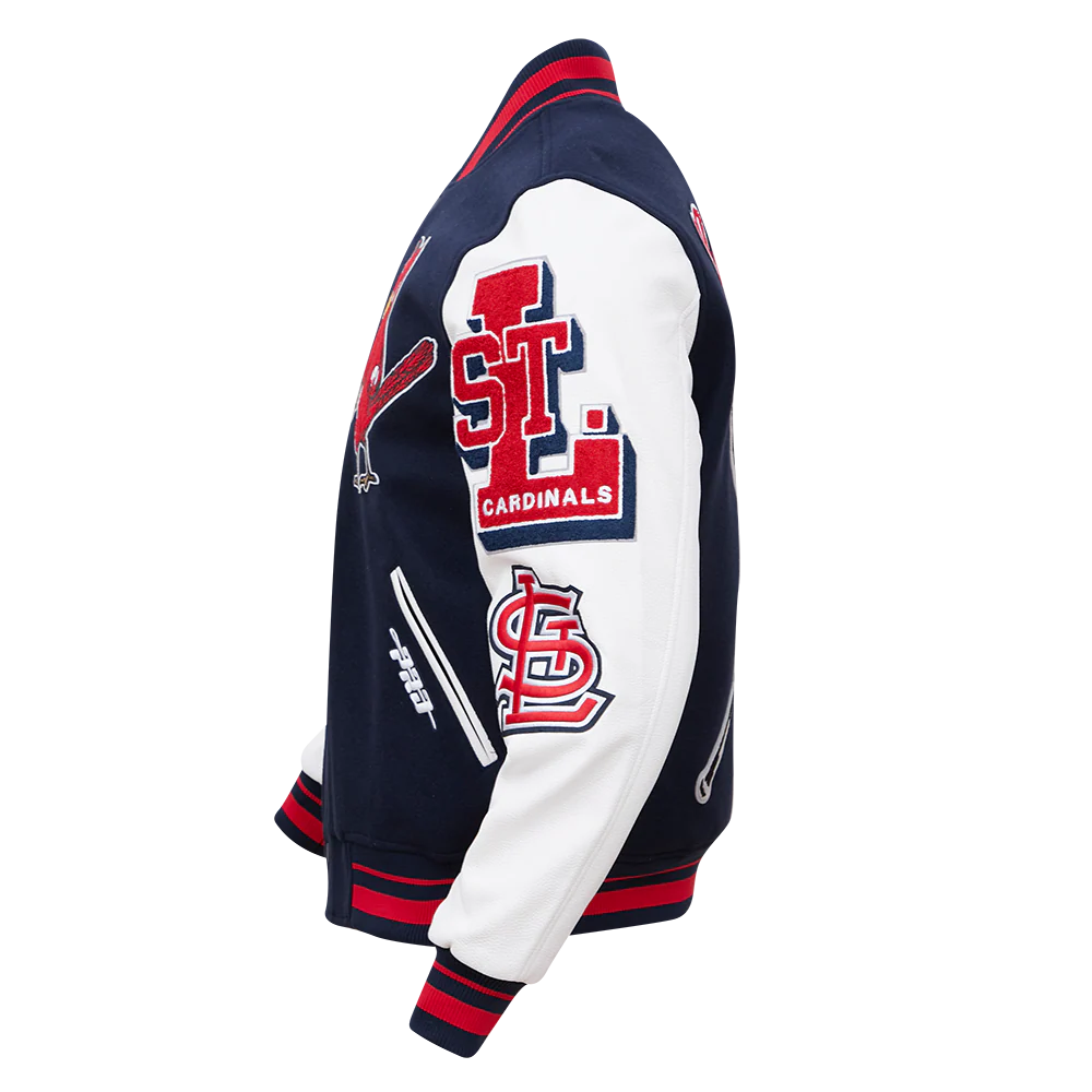 MLB ST. LOUIS CARDINALS RETRO MASHUP MEN'S RIB WOOL VARSITY JACKET (MIDNIGHT NAVY/RED/MIDNIGHT NAVY) - Image 3