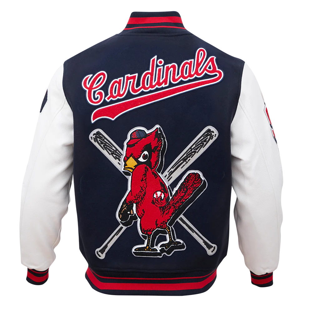 MLB ST. LOUIS CARDINALS RETRO MASHUP MEN'S RIB WOOL VARSITY JACKET (MIDNIGHT NAVY/RED/MIDNIGHT NAVY) - Image 4
