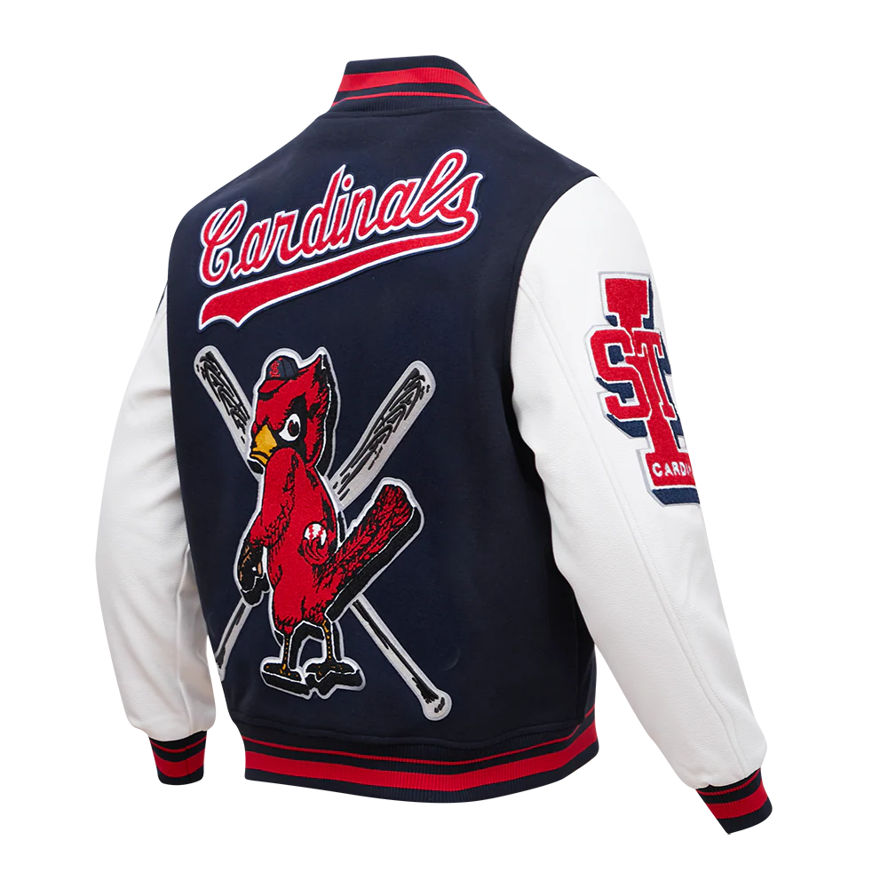 MLB ST. LOUIS CARDINALS RETRO MASHUP MEN'S RIB WOOL VARSITY JACKET (MIDNIGHT NAVY/RED/MIDNIGHT NAVY) - Image 5