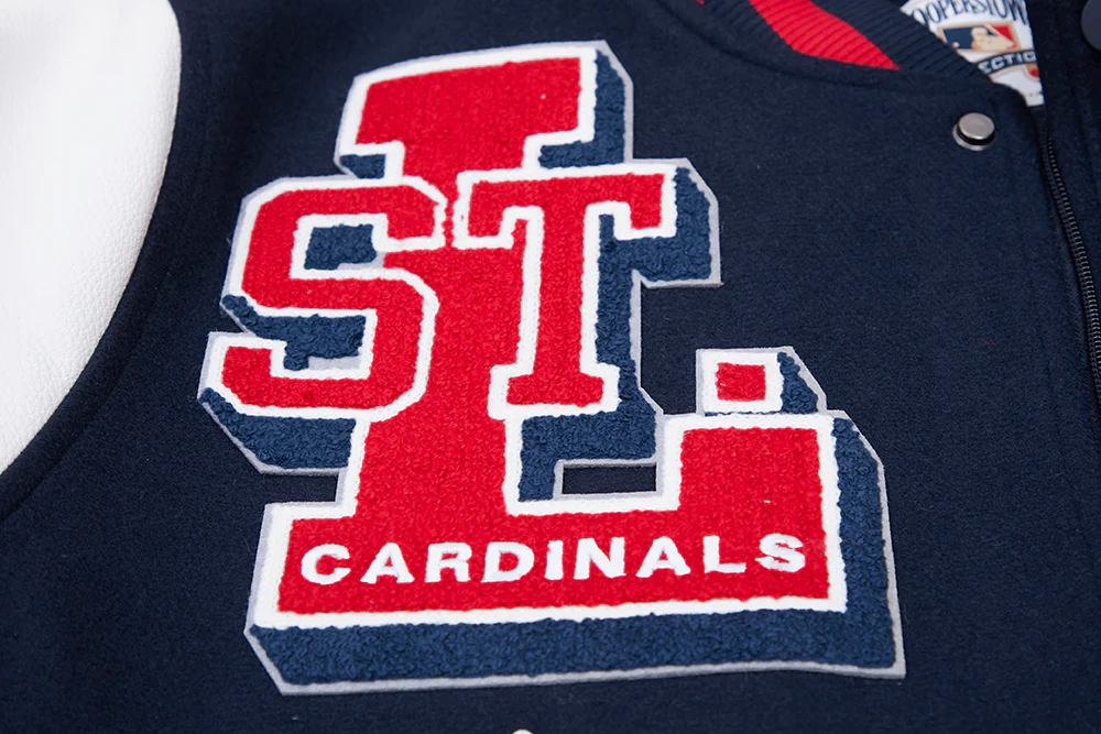 MLB ST. LOUIS CARDINALS RETRO MASHUP MEN'S RIB WOOL VARSITY JACKET (MIDNIGHT NAVY/RED/MIDNIGHT NAVY) - Image 6