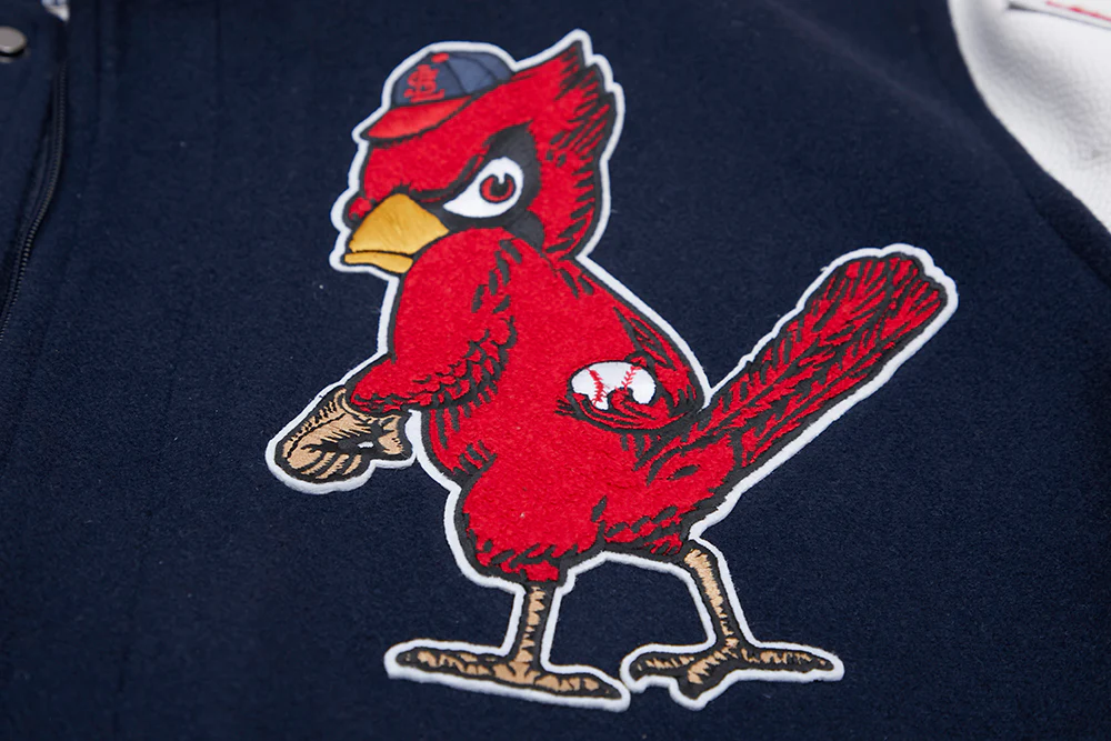 MLB ST. LOUIS CARDINALS RETRO MASHUP MEN'S RIB WOOL VARSITY JACKET (MIDNIGHT NAVY/RED/MIDNIGHT NAVY) - Image 9