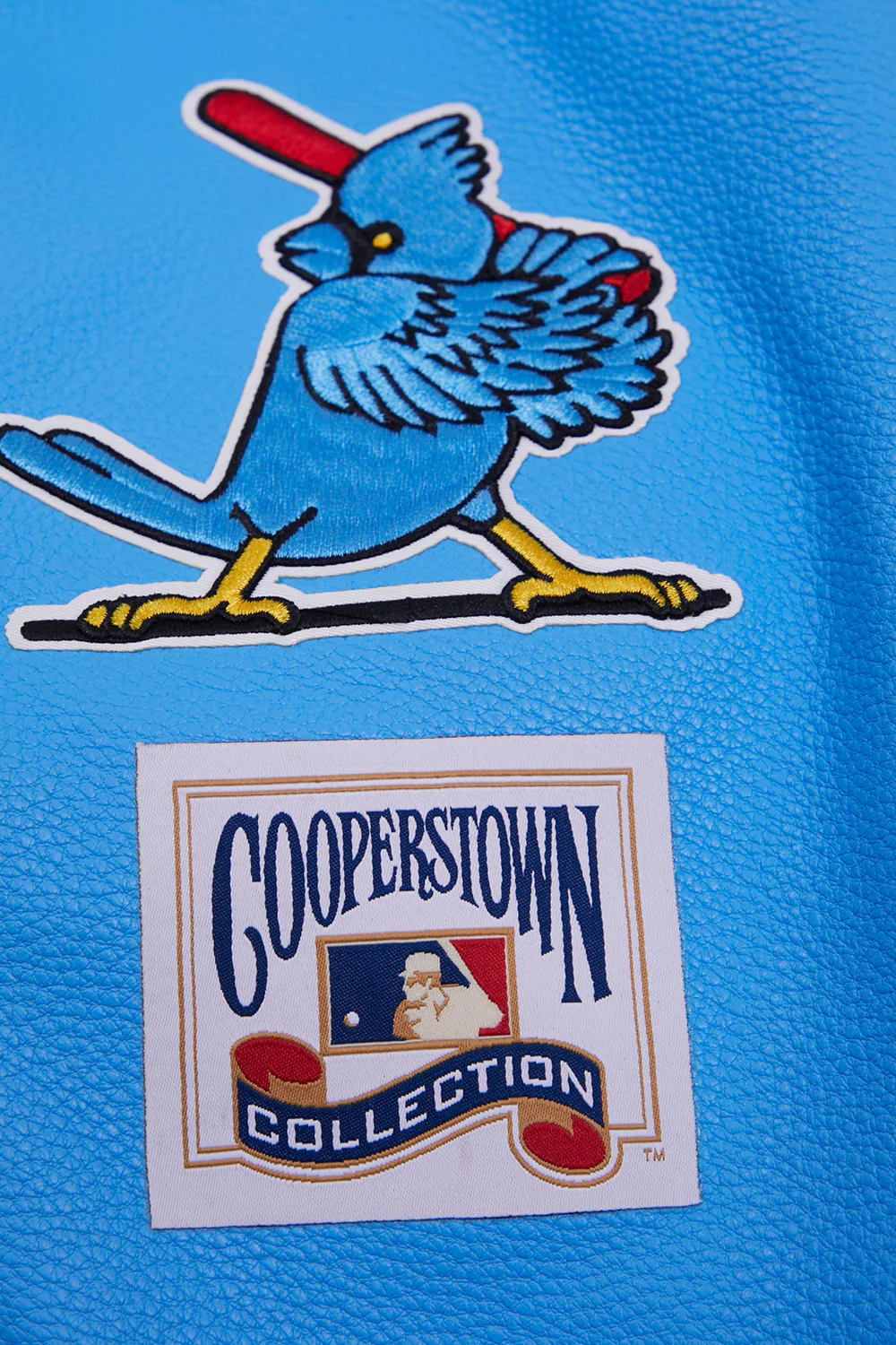 MLB ST. LOUIS CARDINALS RETRO CLASSIC MEN'S RIB WOOL VARSITY JACKET (EGGSHELL/UNIVERSAL BLUE) - Image 9