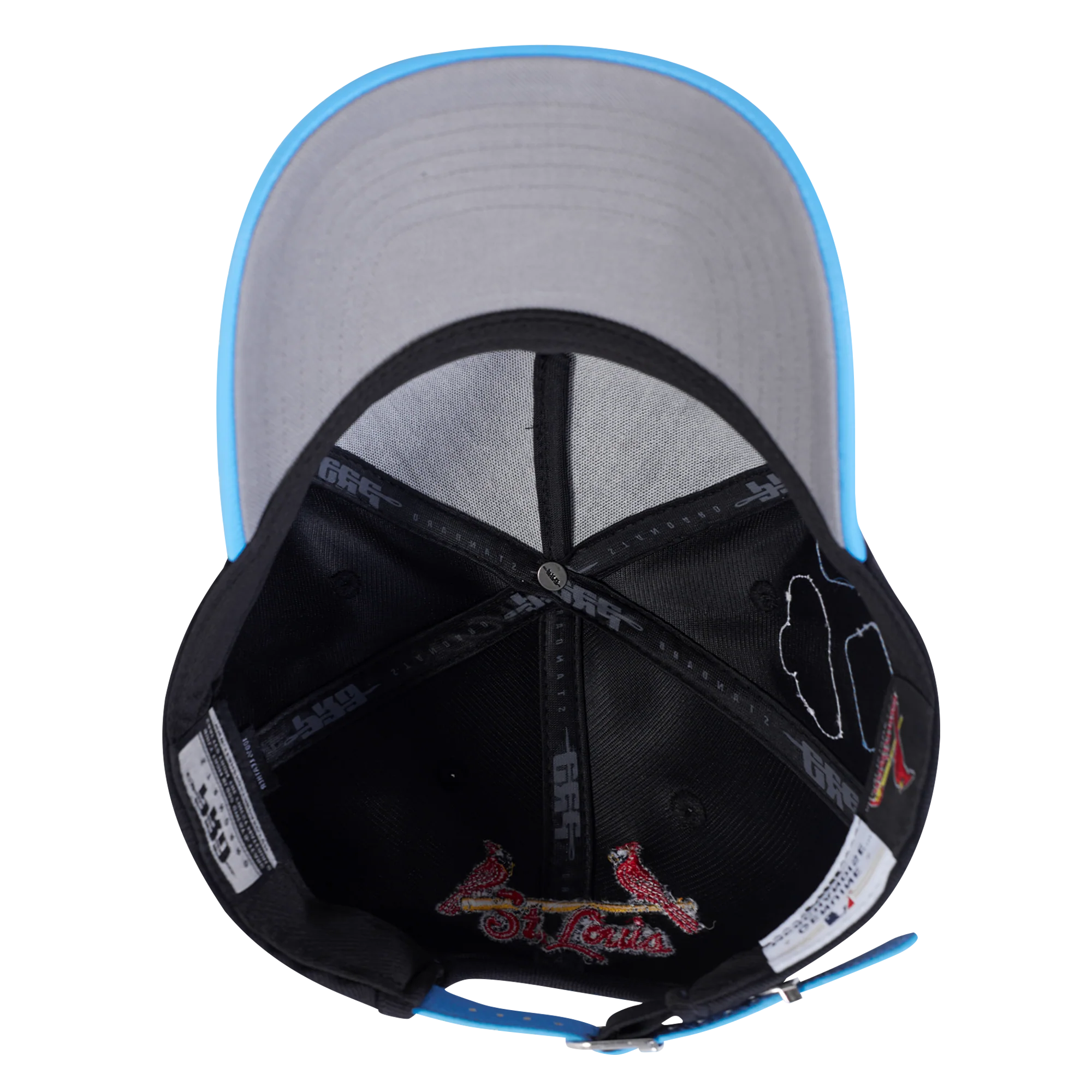 MLB ST. LOUIS CARDINALS DIY PICK STITCH LEATHER PINCH FRONT STRAPBACK (BLACK) - Image 6