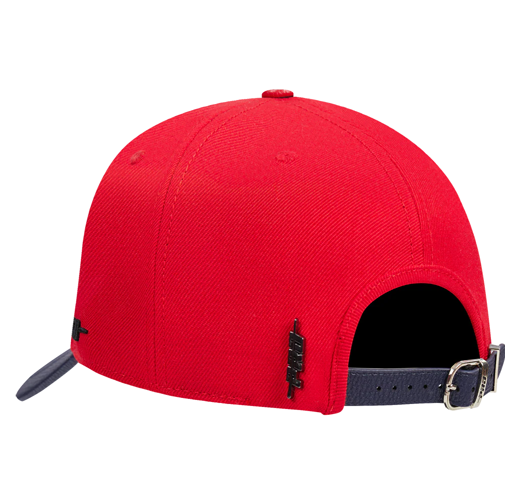 MLB ST. LOUIS CARDINALS SOUVENIR MEN'S PINCH FRONT LEATHER STRAPBACK HAT (RED) - Image 3