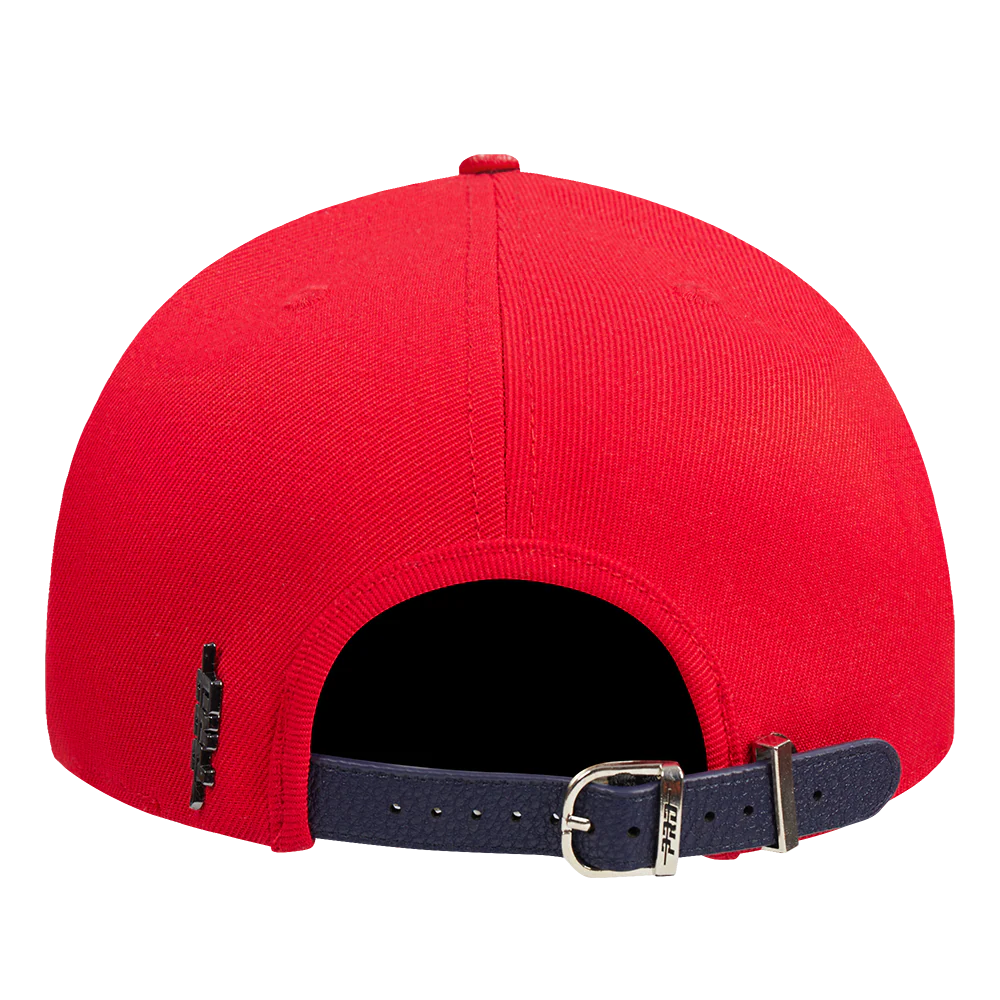 MLB ST. LOUIS CARDINALS SOUVENIR MEN'S PINCH FRONT LEATHER STRAPBACK HAT (RED) - Image 4