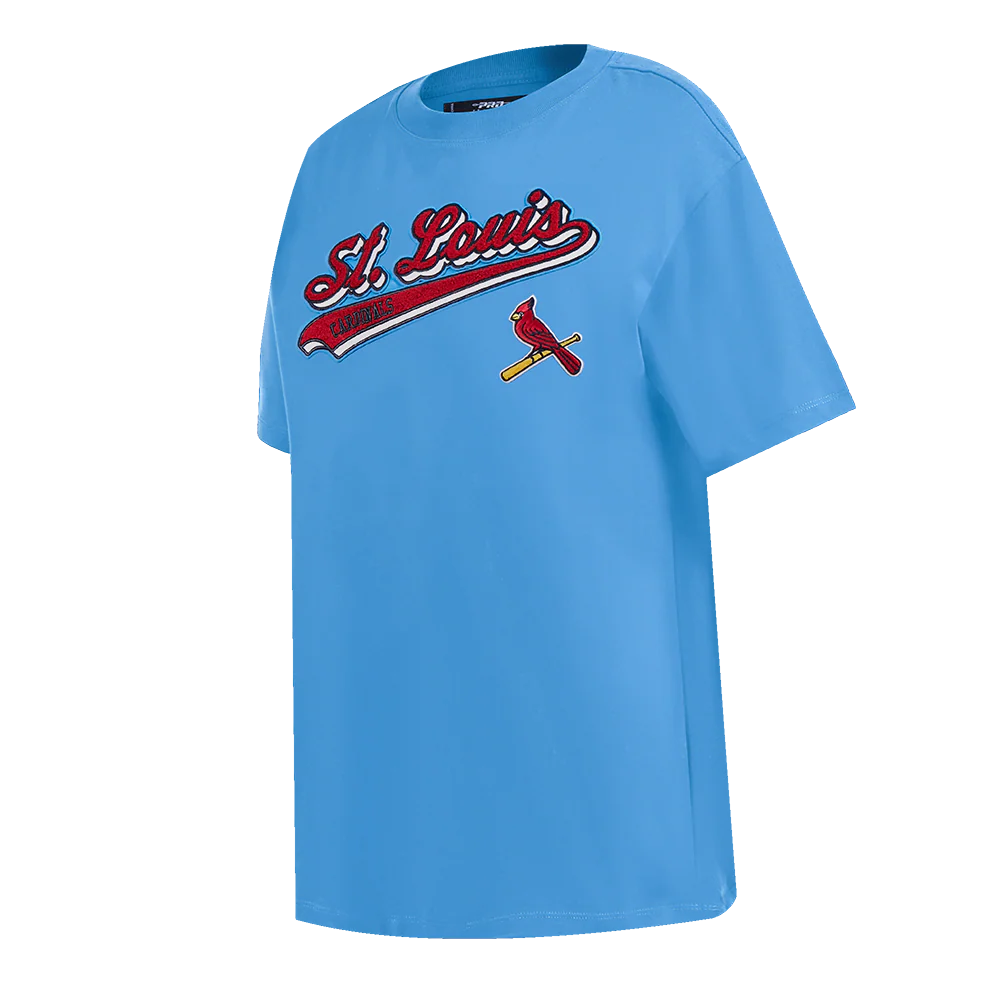 MLB ST. LOUIS CARDINALS SCRIPT TAIL WOMEN'S BOYFRIEND TOP (UNIVERSITY BLUE) - Image 2