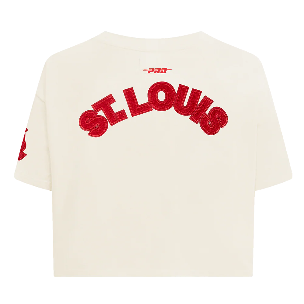 MLB ST. LOUIS CARDINALS TRIPLE TONAL SINGLE JERSEY BOXY WOMEN'S TEE (EGGSHELL) - Image 3
