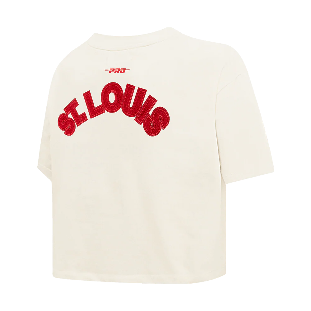 MLB ST. LOUIS CARDINALS TRIPLE TONAL SINGLE JERSEY BOXY WOMEN'S TEE (EGGSHELL) - Image 4