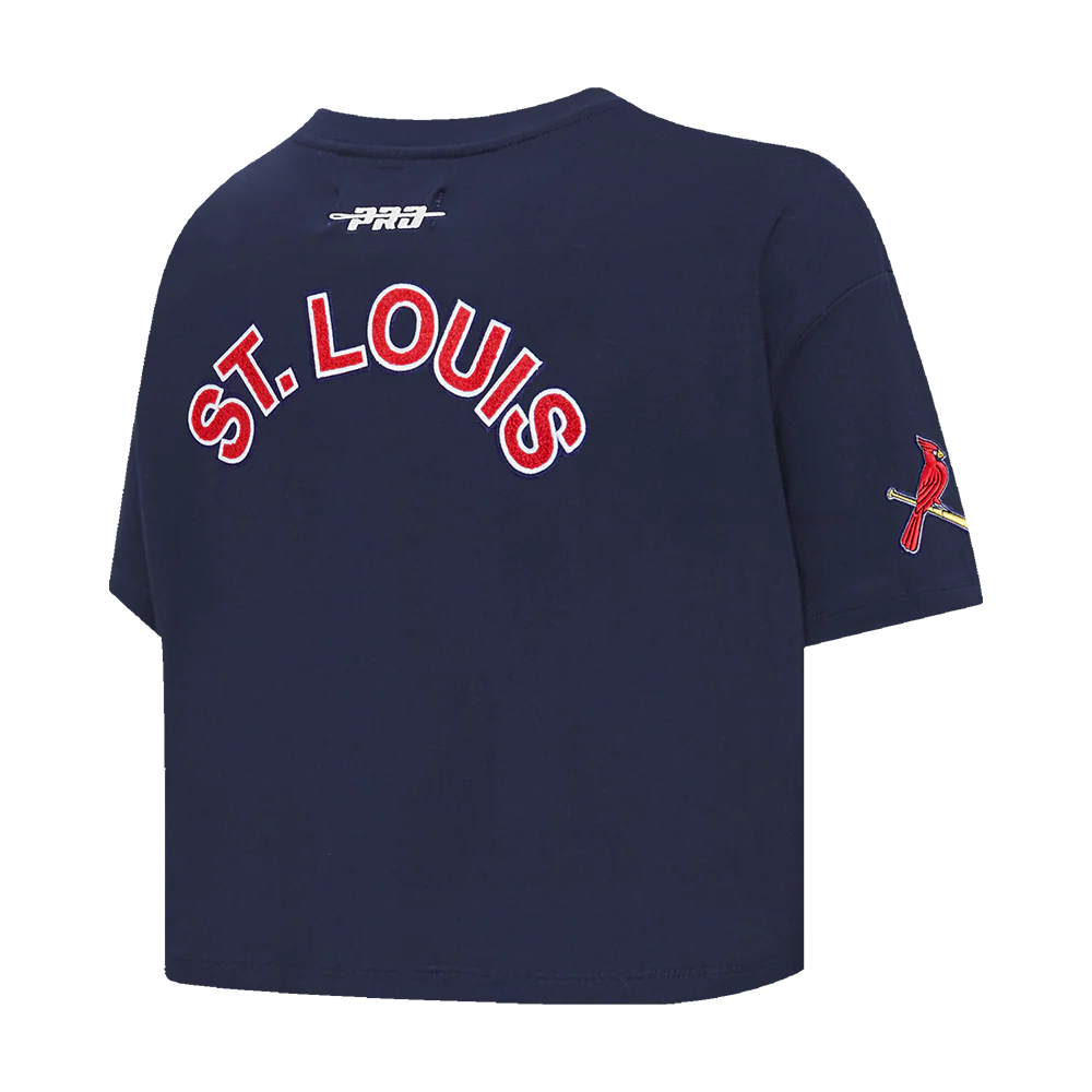 MLB ST. LOUIS CARDINALS CLASSIC CHENILLE WOMEN'S SJ BOXY TOP (MIDNIGHT NAVY) - Image 4