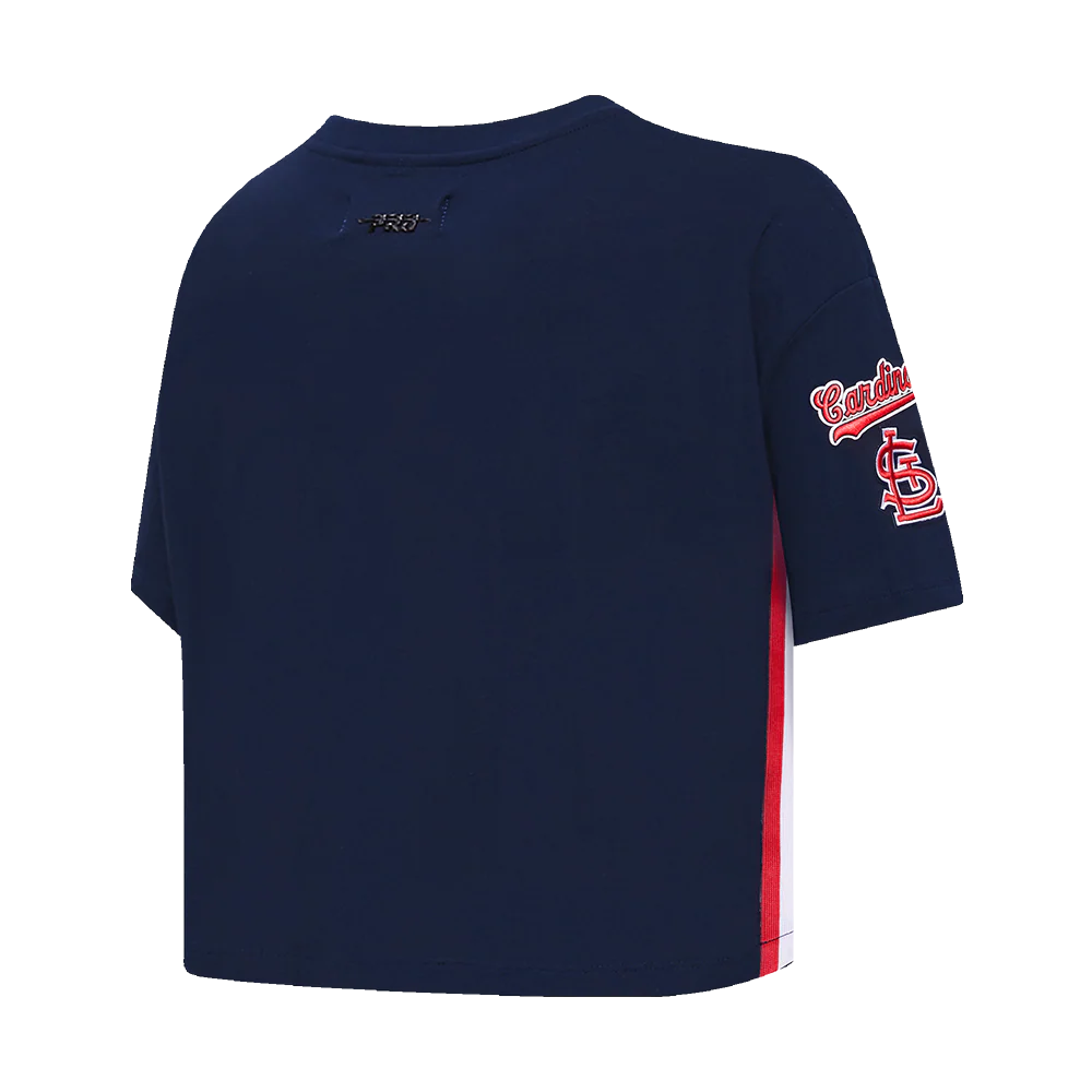 MLB ST. LOUIS CARDINALS MASHUP WOMEN'S BOXY TOP (MIDNIGHT NAVY) - Image 4