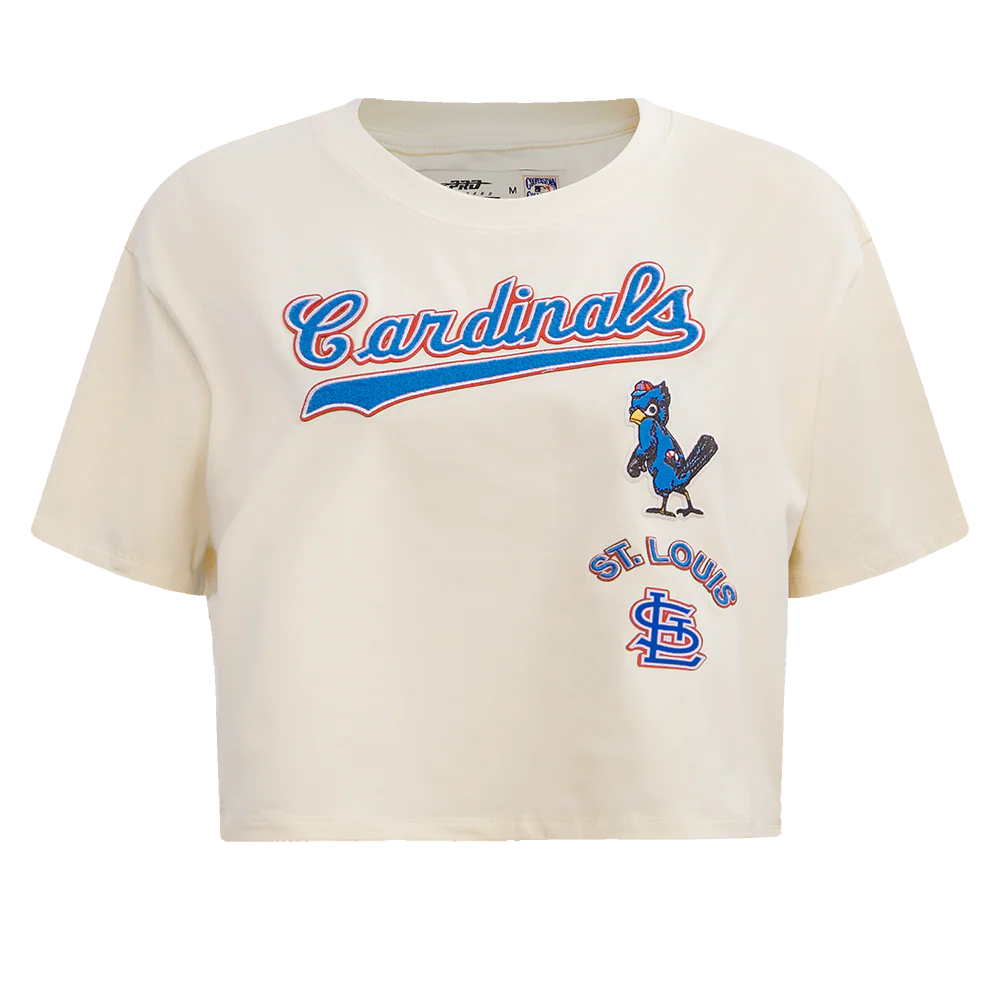MLB ST. LOUIS CARDINALS RETRO CLASSIC WOMEN'S BOXY TOP (EGGSHELL)