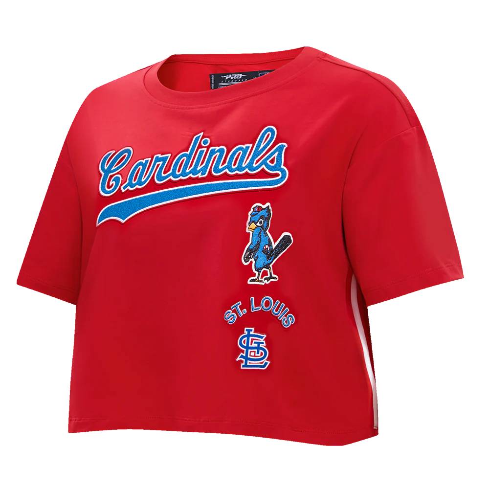 MLB ST. LOUIS CARDINALS RETRO CLASSIC WOMEN'S BOXY TOP (RED) - Image 2