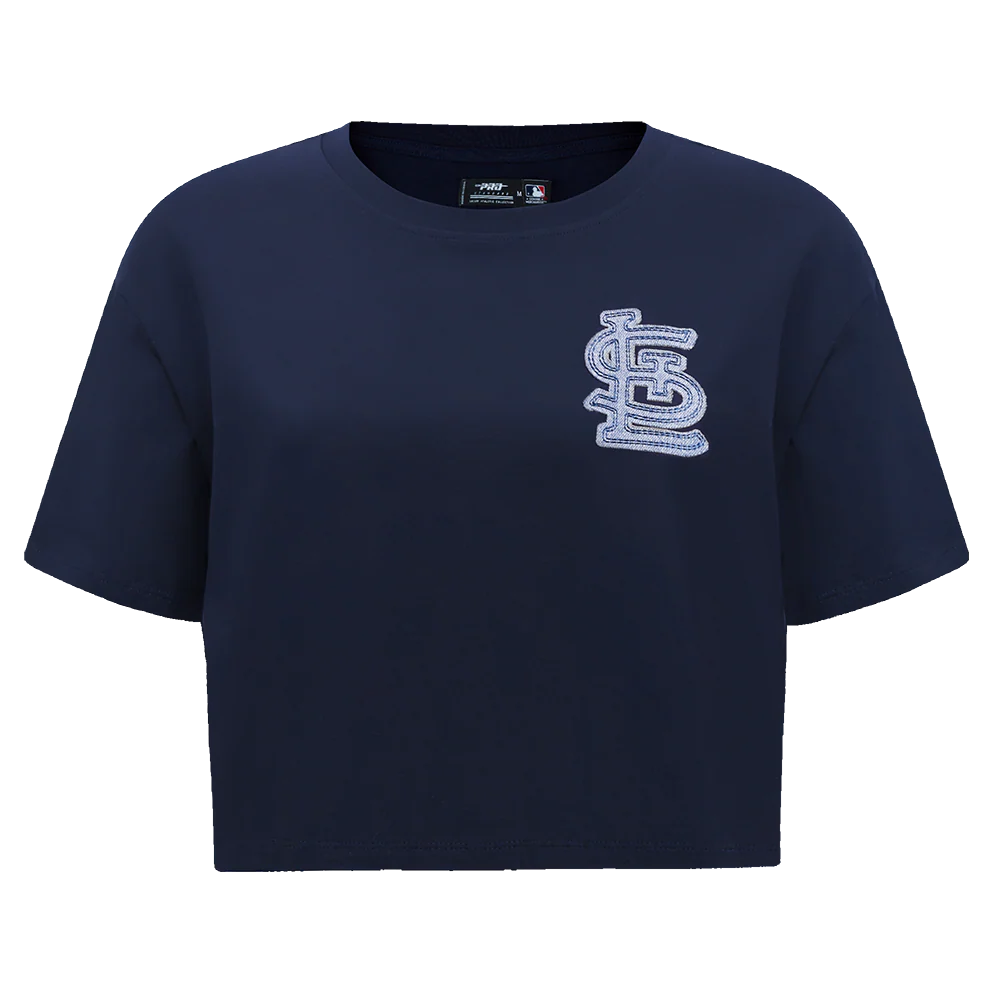 MLB ST. LOUIS CARDINALS VARSITY BLUES WOMEN'S BOXY TOP (MIDNIGHT NAVY)