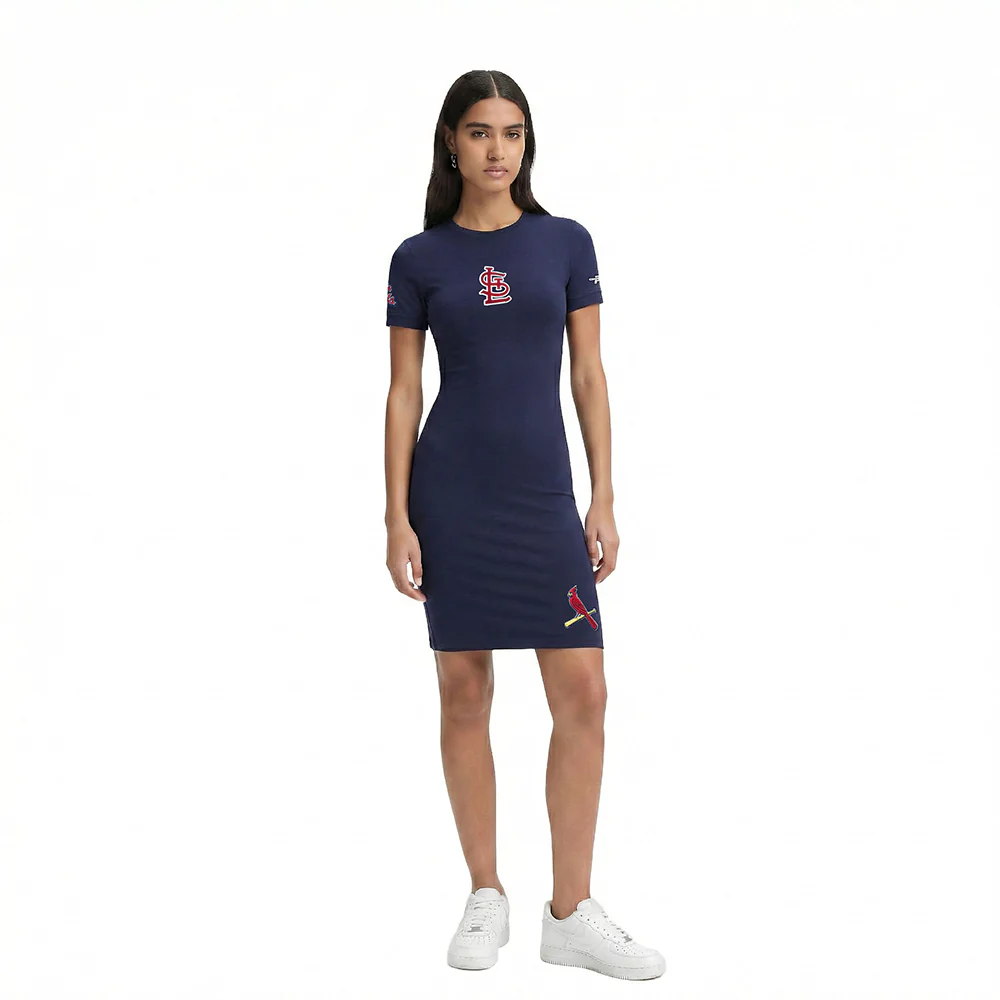 MLB ST. LOUIS CARDINALS CLASSIC CHENILLE WOMEN'S BODYCON DRESS (MIDNIGHT NAVY)
