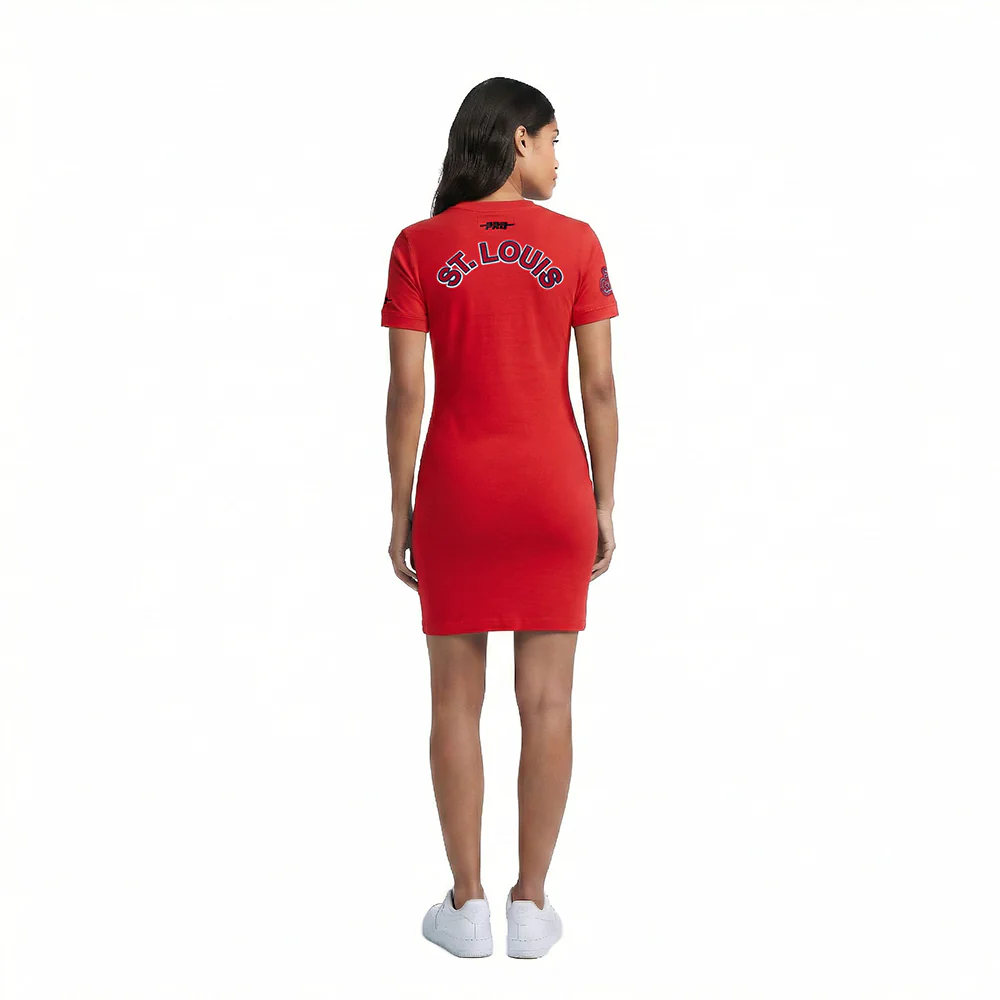 MLB ST. LOUIS CARDINALS CLASSIC CHENILLE WOMEN'S BODYCON DRESS (RED) - Image 2
