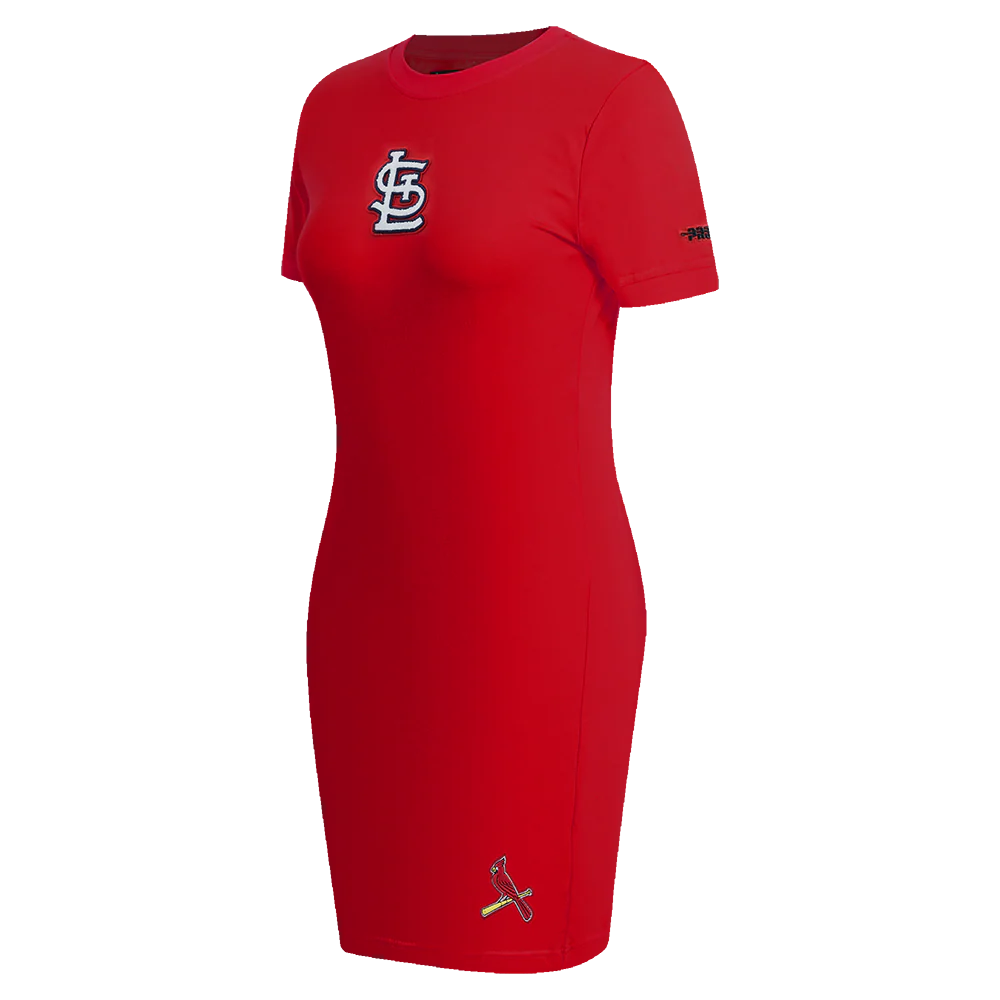 MLB ST. LOUIS CARDINALS CLASSIC CHENILLE WOMEN'S BODYCON DRESS (RED) - Image 3