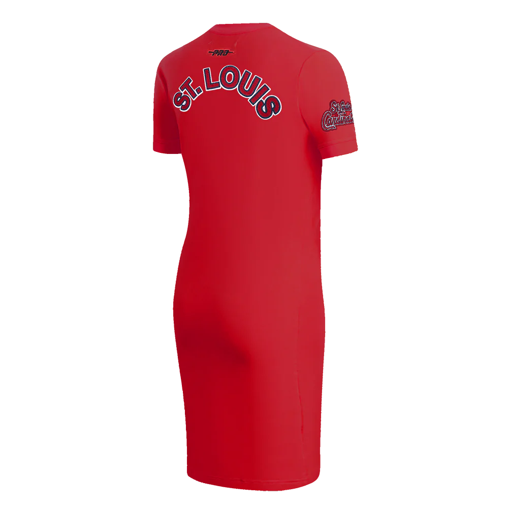 MLB ST. LOUIS CARDINALS CLASSIC CHENILLE WOMEN'S BODYCON DRESS (RED) - Image 4
