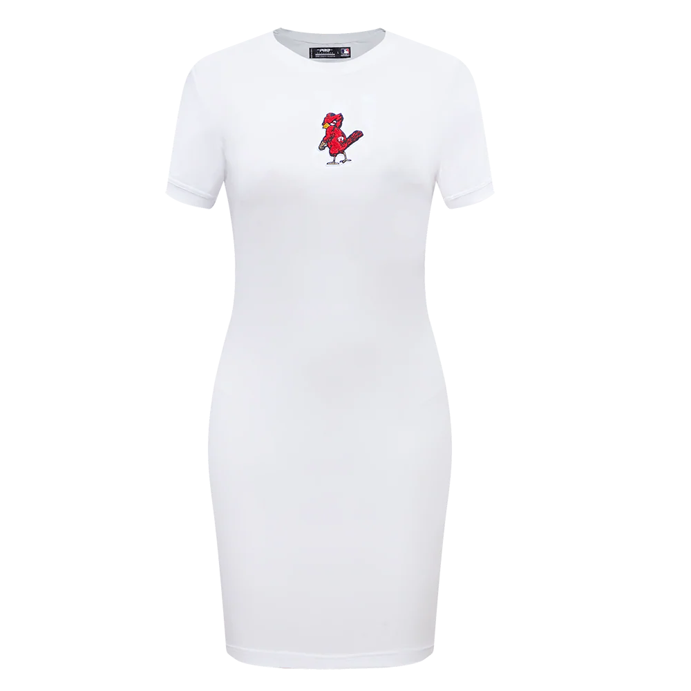 MLB ST. LOUIS CARDINALS CLASSIC WOMEN'S BODYCON DRESS (WHITE)