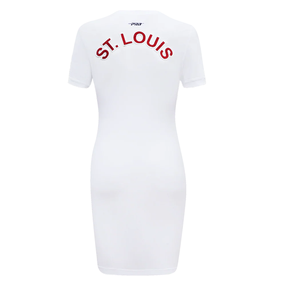 MLB ST. LOUIS CARDINALS CLASSIC WOMEN'S BODYCON DRESS (WHITE) - Image 4