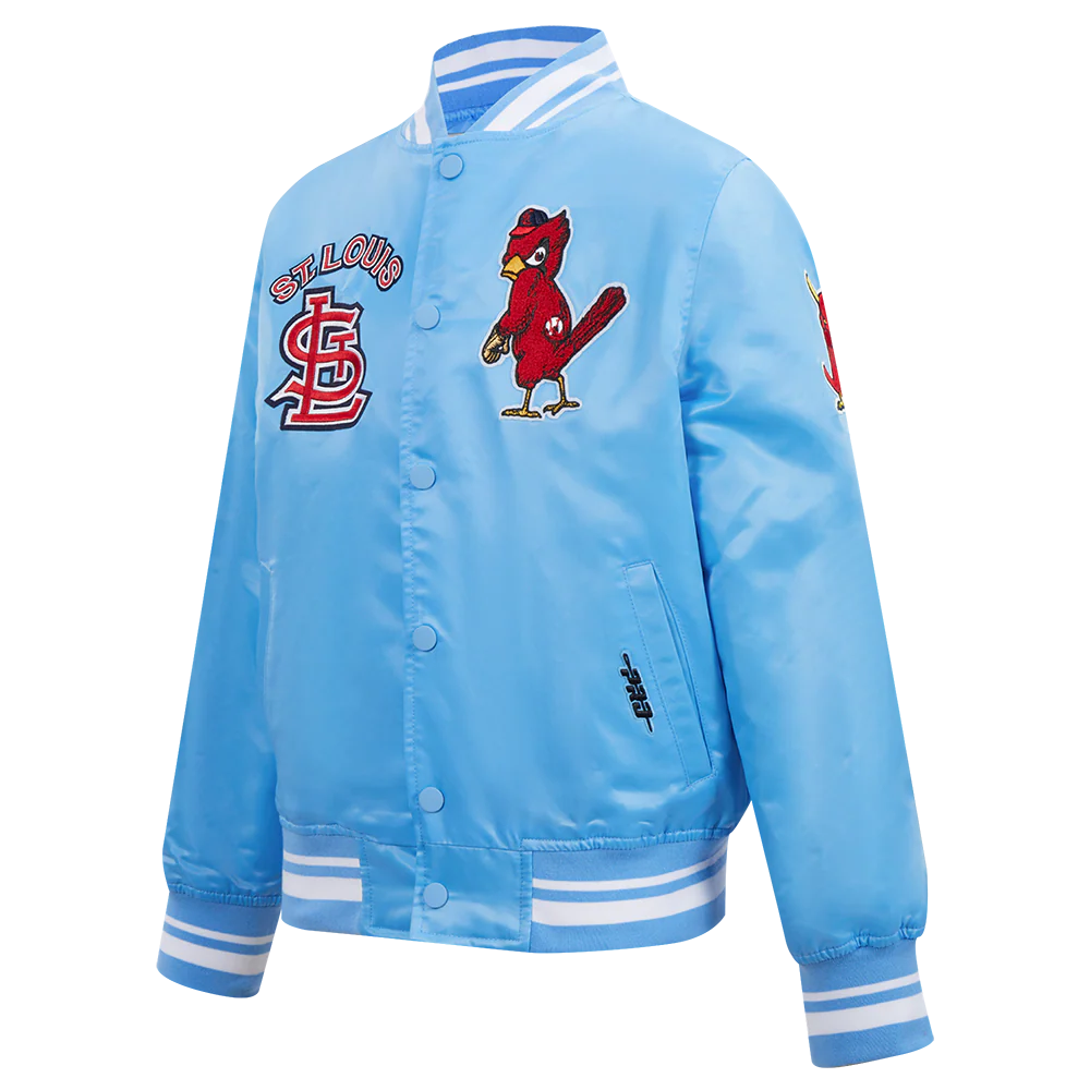 MLB ST. LOUIS CARDINALS RETRO CLASSIC BIG BOYS RIB SATIN JACKET (UNIVERSITY BLUE) - Image 2