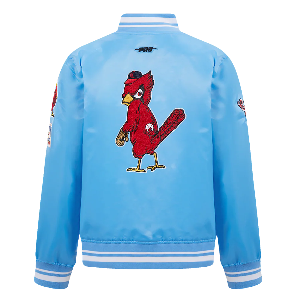 MLB ST. LOUIS CARDINALS RETRO CLASSIC BIG BOYS RIB SATIN JACKET (UNIVERSITY BLUE) - Image 3