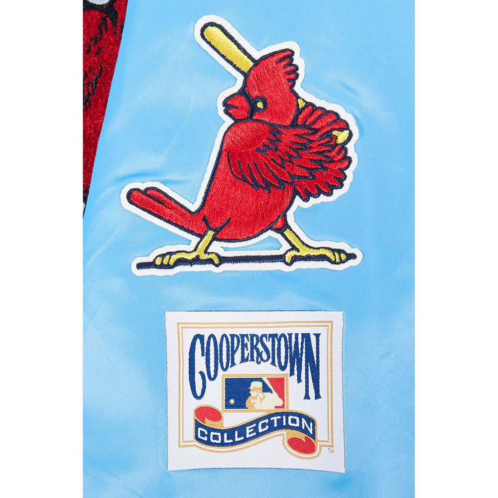 MLB ST. LOUIS CARDINALS RETRO CLASSIC BIG BOYS RIB SATIN JACKET (UNIVERSITY BLUE) - Image 7