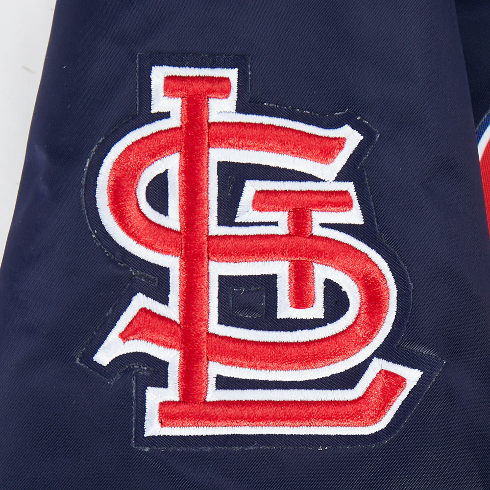 MLB ST. LOUIS CARDINALS CLASSIC CHENILLE BIG BOY'S  SATIN JACKET (MIDNIGHT NAVY) - Image 4