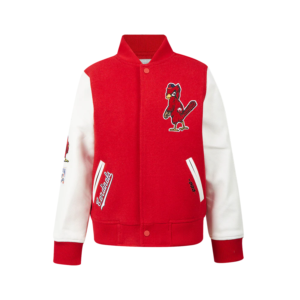 MLB ST. LOUIS CARDINALS CLASSIC BIG BOYS WOOL VARSITY JACKET (RED/WHITE)