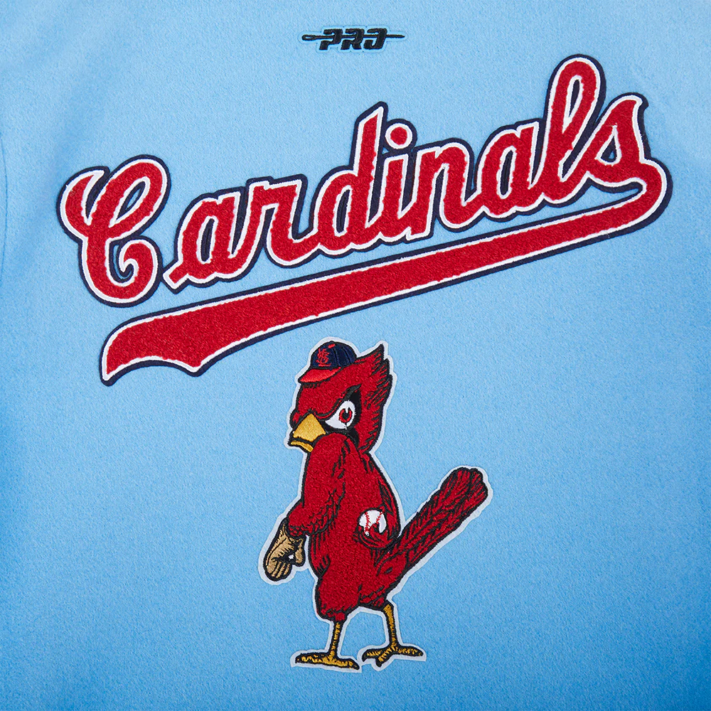 MLB ST. LOUIS CARDINALS RETRO CLASSIC BIG BOYS RIB WOOL VARSITY JACKET (UNIVERSITY BLUE/WHITE) - Image 5