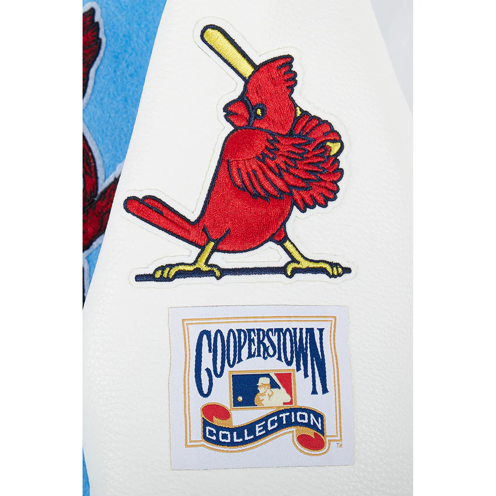 MLB ST. LOUIS CARDINALS RETRO CLASSIC BIG BOYS RIB WOOL VARSITY JACKET (UNIVERSITY BLUE/WHITE) - Image 7