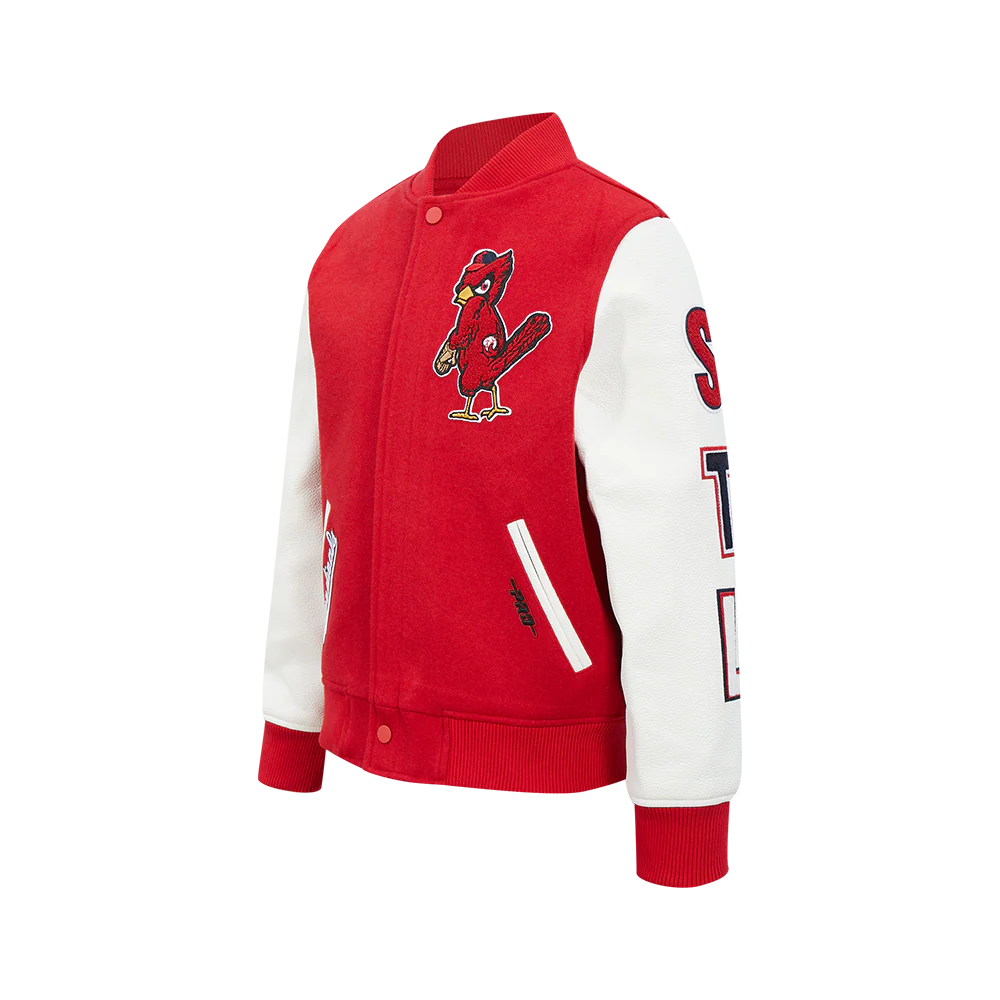 MLB ST. LOUIS CARDINALS CLASSIC CHENILLE BIG BOY'S WOOL VARSITY JACKET (RED/WHITE)