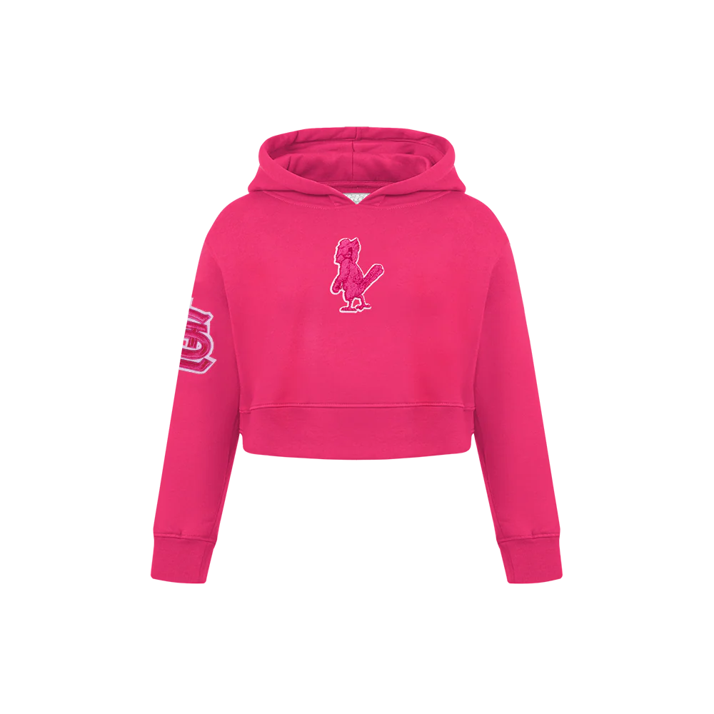 MLB ST. LOUIS CARDINALS TRIPLE PINK BIG GIRLS FLEECE PO HOODIE (BEETROOT PURPLE)