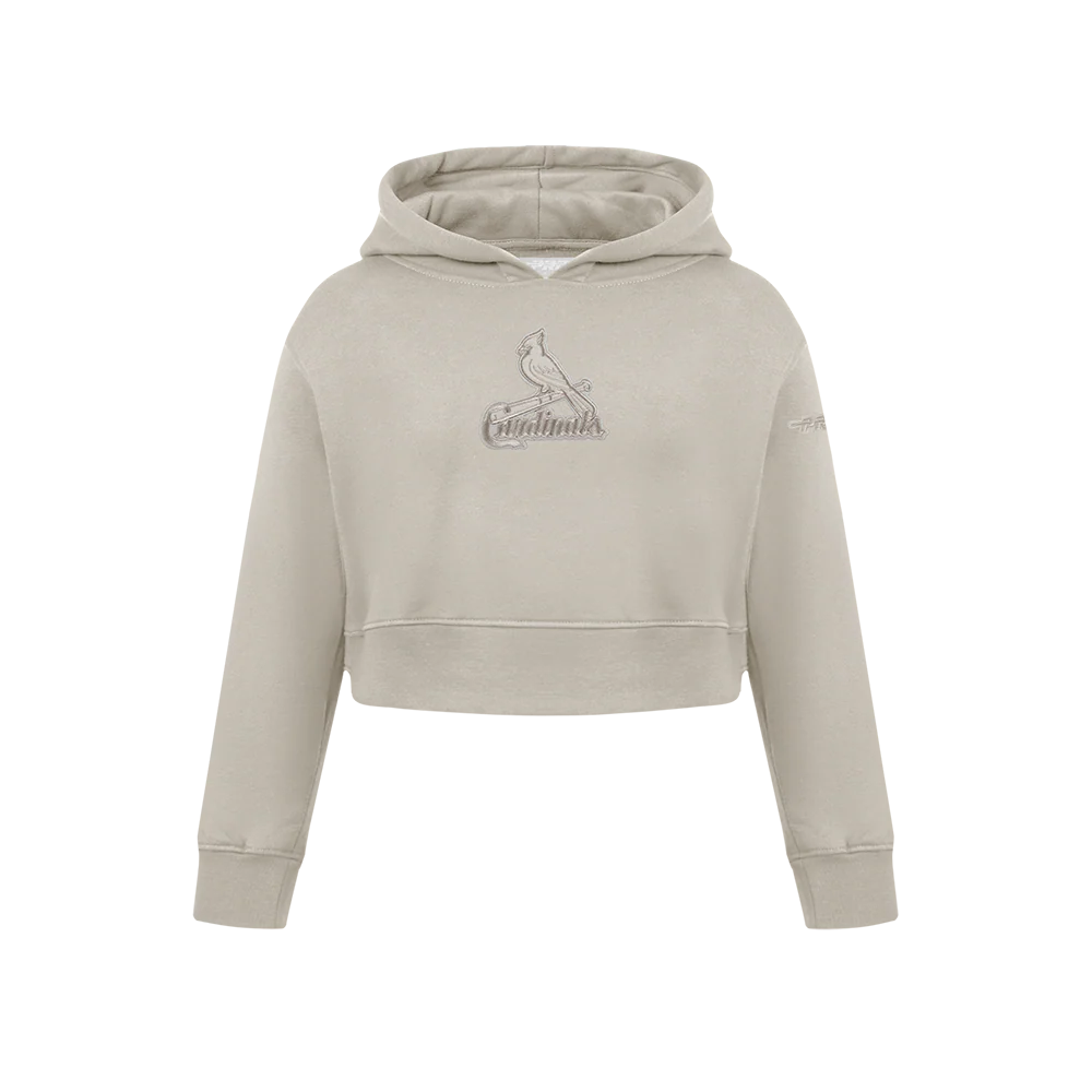 MLB ST. LOUIS CARDINALS NEUTRAL BIG GIRLS FLEECE PO HOODIE (TAUPE)