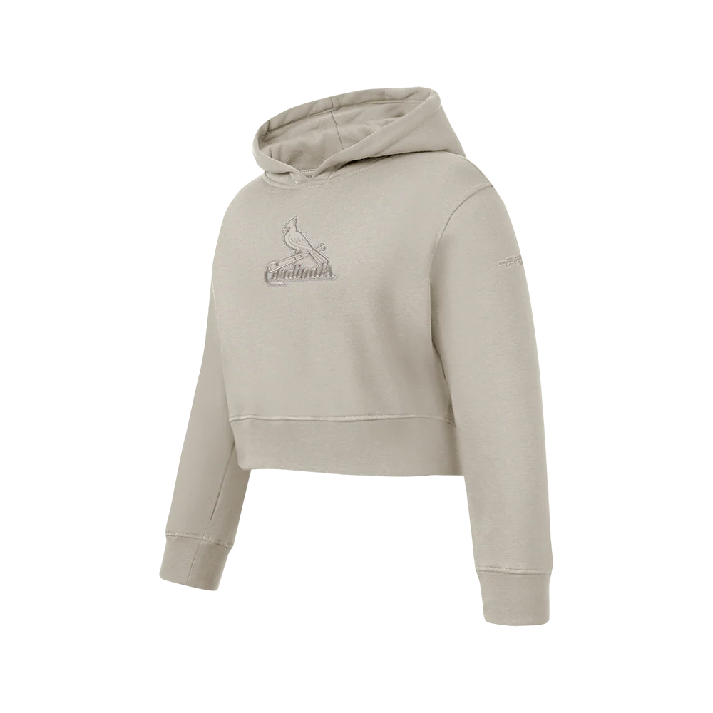 MLB ST. LOUIS CARDINALS NEUTRAL BIG GIRLS FLEECE PO HOODIE (TAUPE) - Image 2
