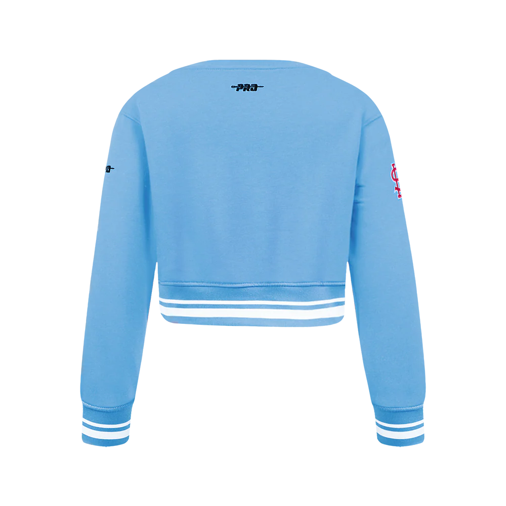 MLB ST. LOUIS CARDINALS RETRO CLASSIC BIG GIRLS RIB FLEECE CREWNECK (UNIVERSITY BLUE) - Image 3