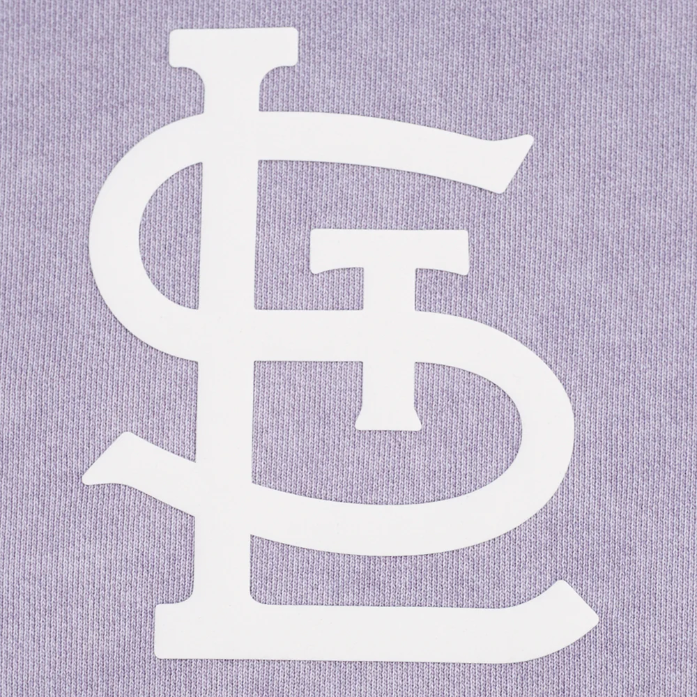 MLB ST. LOUIS CARDINALS STREET TEAM WOMEN'S ENZYME WASH FT CROPPED PO HOODIE (WASHED LILAC GRAY) - Image 7