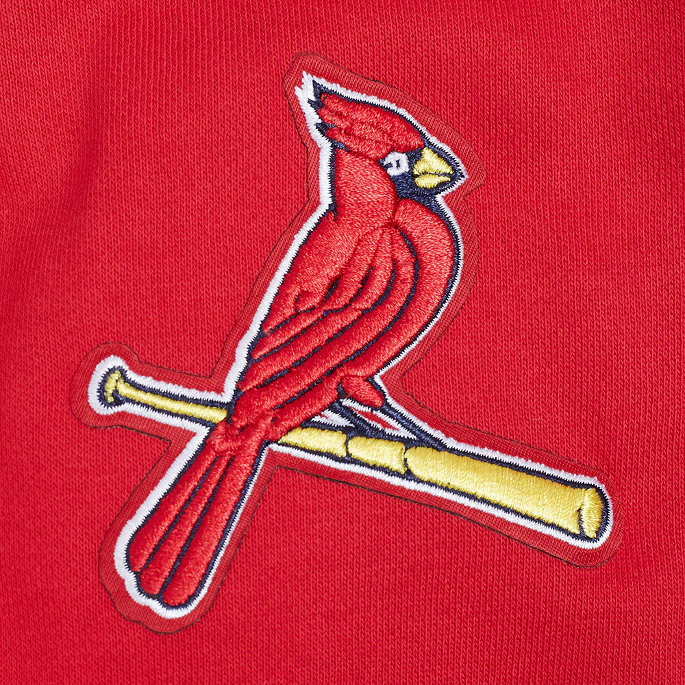 MLB ST. LOUIS CARDINALS CLASSIC CHENILLE WOMEN'S FLC CROPPED PO HOODIE (RED) - Image 7