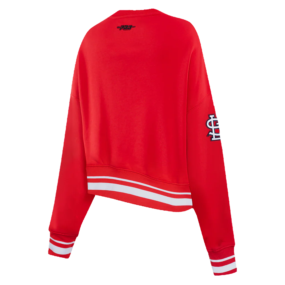 MLB ST. LOUIS CARDINALS RETRO CLASSICS WOMEN'S CREWNECK SWEATSHIRT (RED) - Image 4