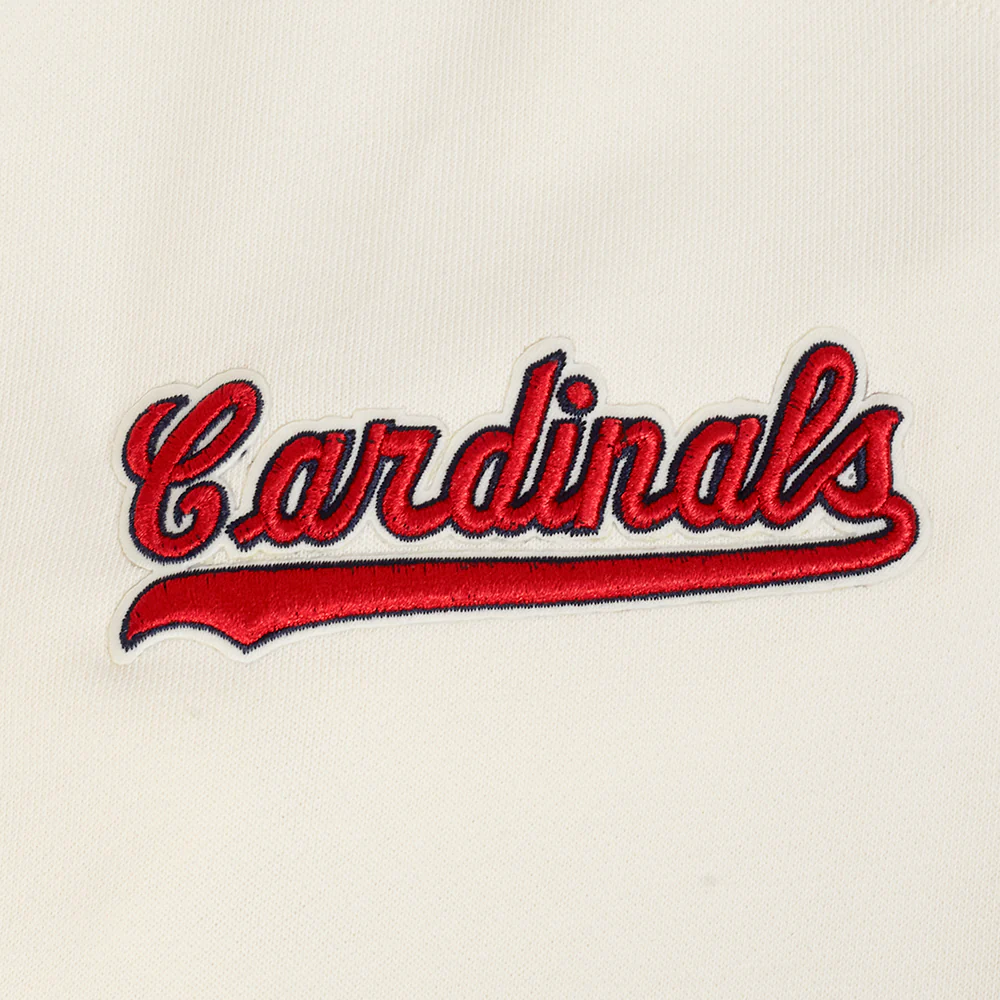 MLB ST. LOUIS CARDINALS RETRO CLASSICS WOMEN'S CROPPED PULLOVER HOODIE (EGGSHELL/ UNIVERSITY BLUE) - Image 8