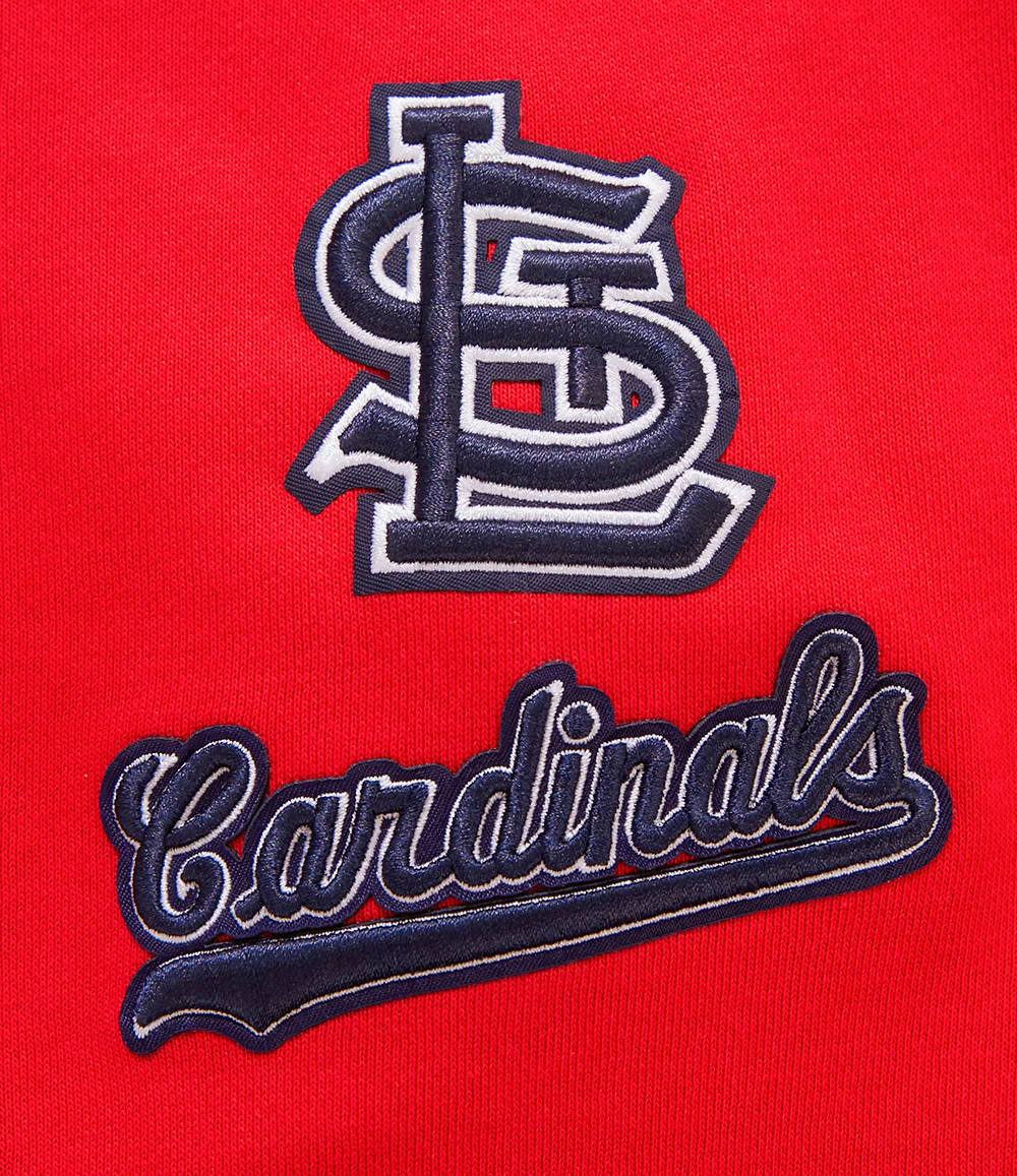 MLB ST. LOUIS CARDINALS CLASSIC WOMEN'S CROPPED PULLOVER HOODIE (RED) - Image 7