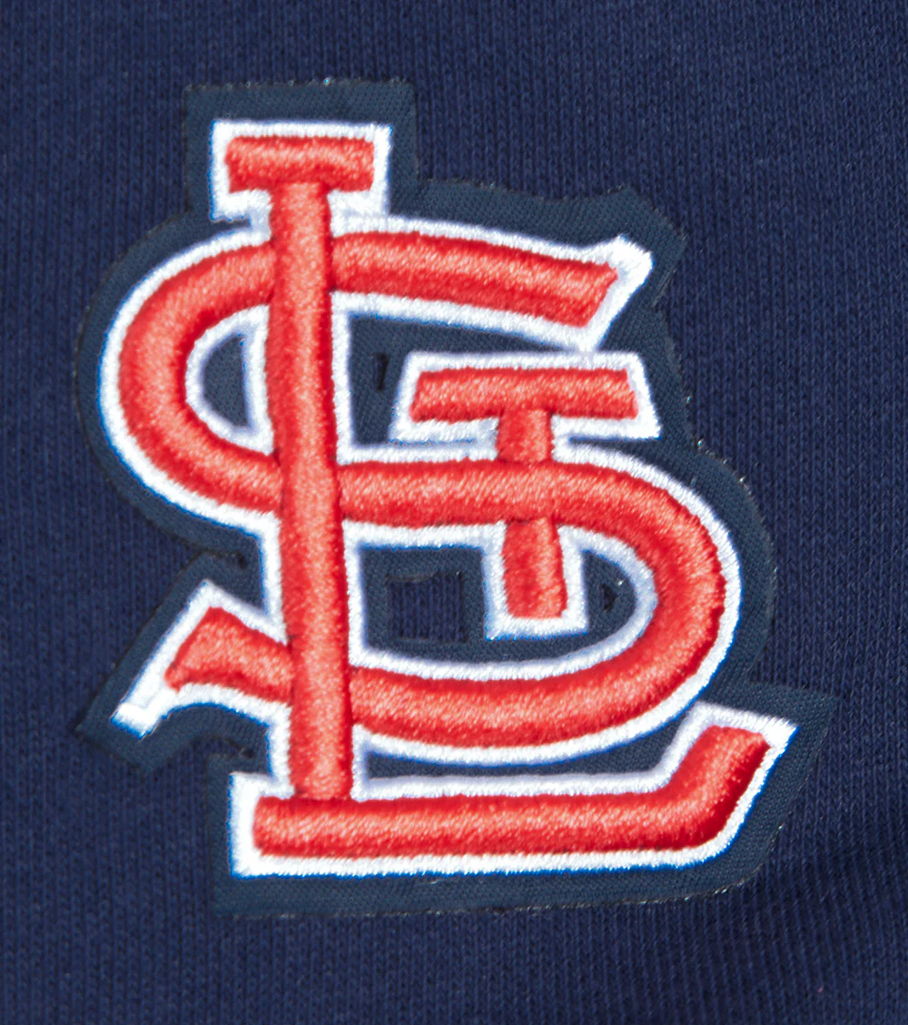 MLB ST. LOUIS CARDINALS MASHUP WOMEN'S RIB CROPPED PULLOVER HOODIE (MIDNIGHT NAVY/RED/MIDNIGHT NAVY) - Image 6