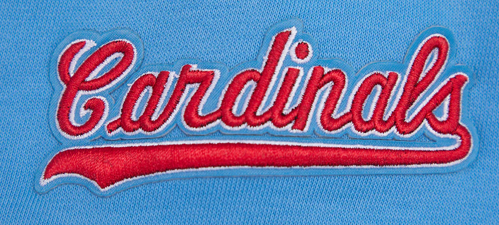 MLB ST. LOUIS CARDINALS RETRO CLASSIC WOMEN'S CROPPED PULLOVER HOODIE (UNIVERSITY BLUE) - Image 6