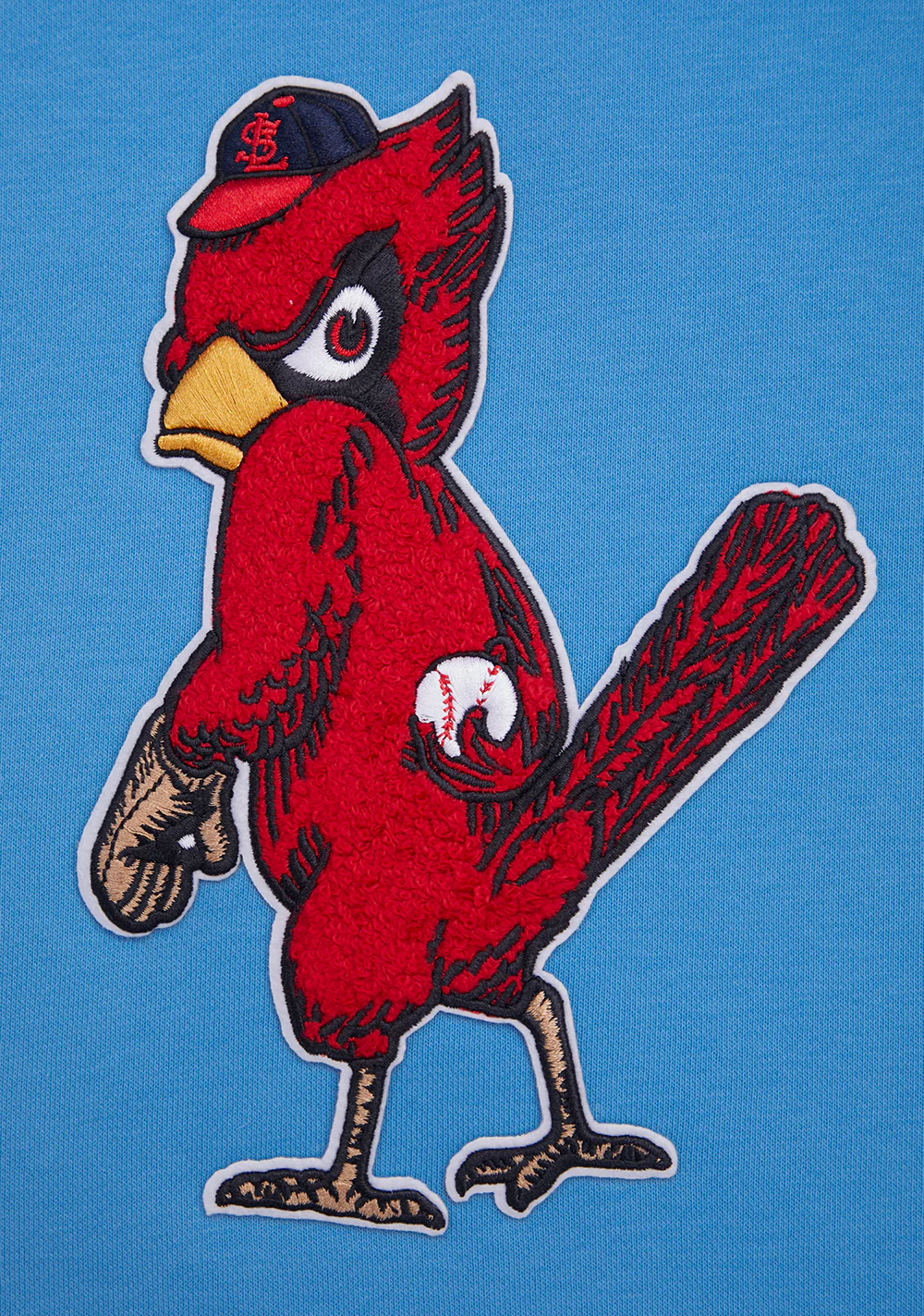 MLB ST. LOUIS CARDINALS RETRO CLASSIC WOMEN'S CROPPED PULLOVER HOODIE (UNIVERSITY BLUE) - Image 7